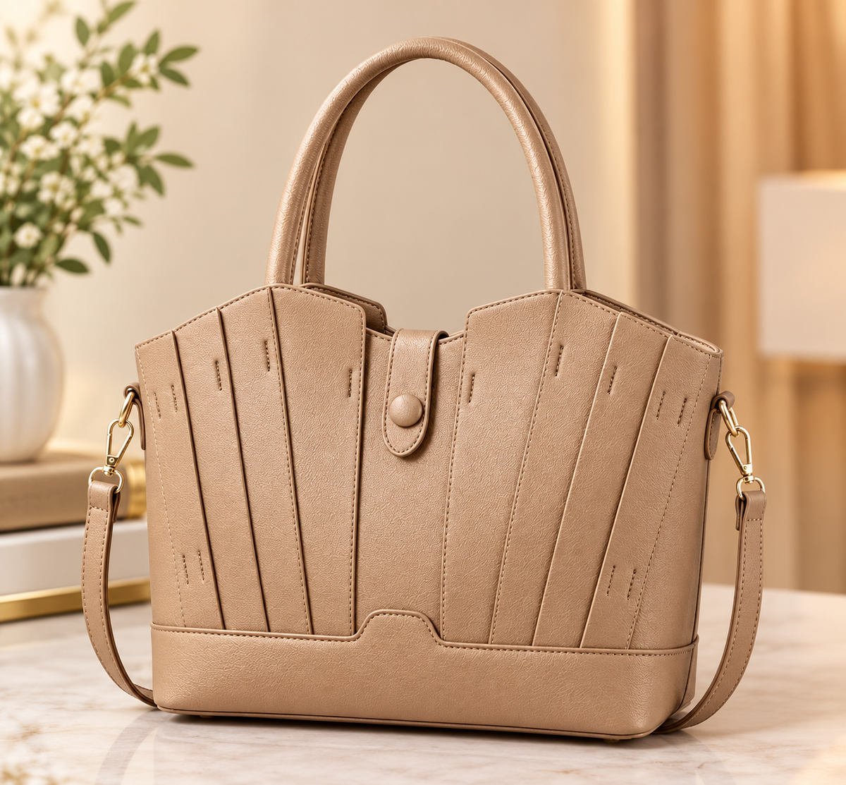 Lychee Texture Patchwork Handbag