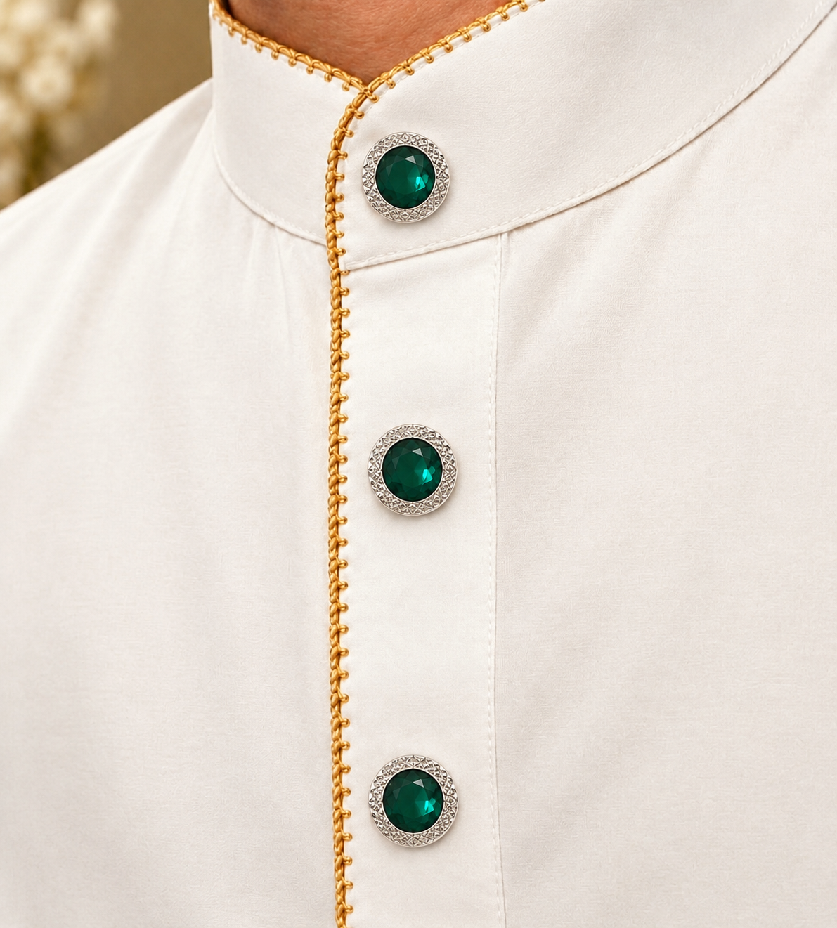 Green Stone Buttons
