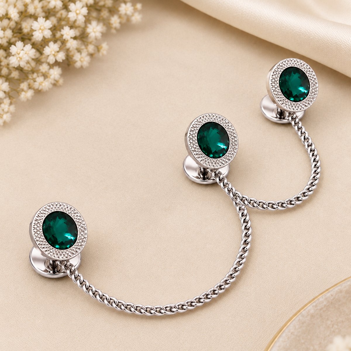 Green Stone Buttons