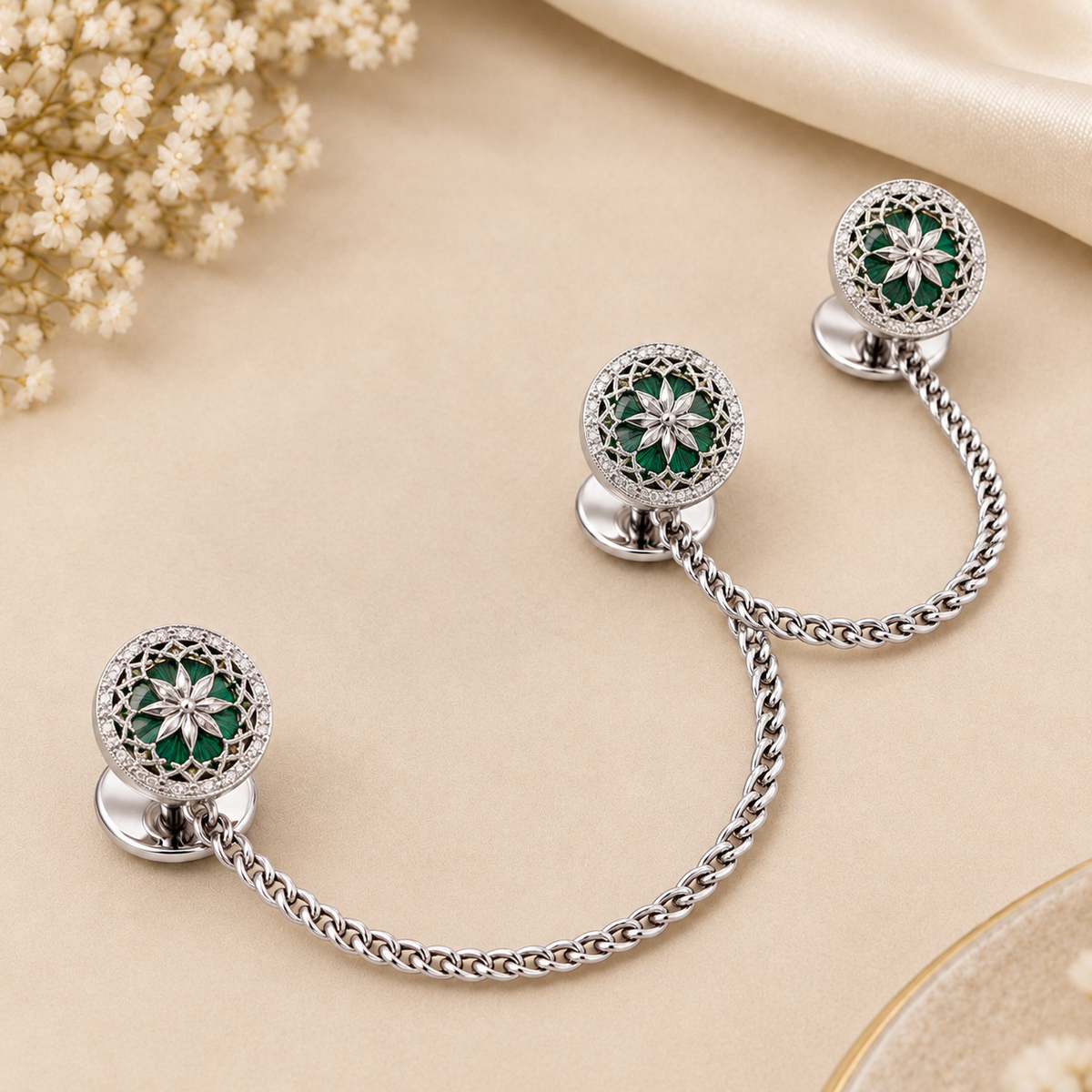 Enamel Green Buttons