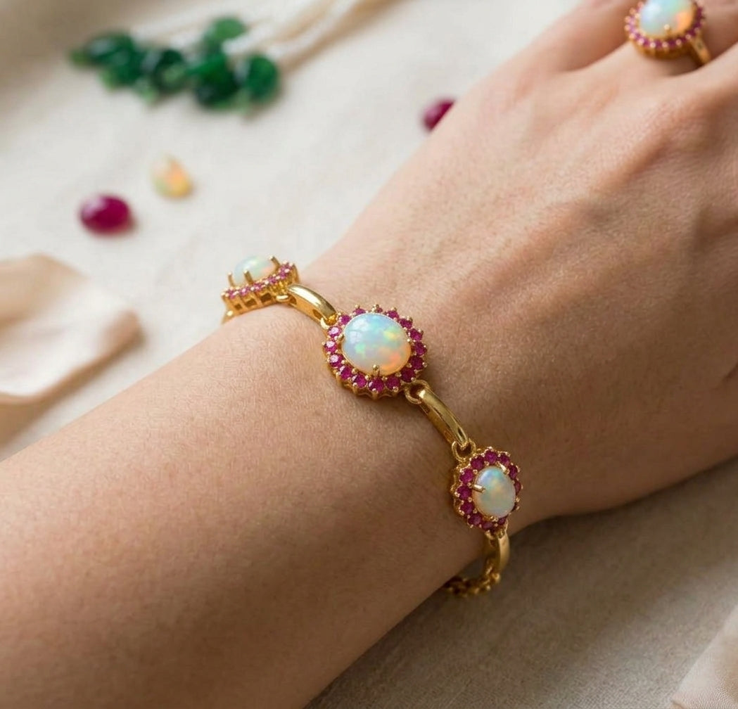 Opal Ruby Oval Combo Set