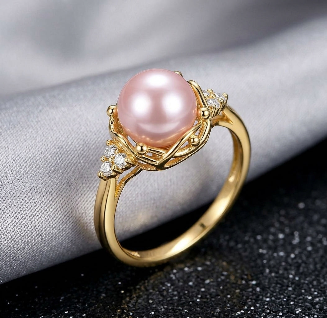 Pink Freshwater Pearl RIng