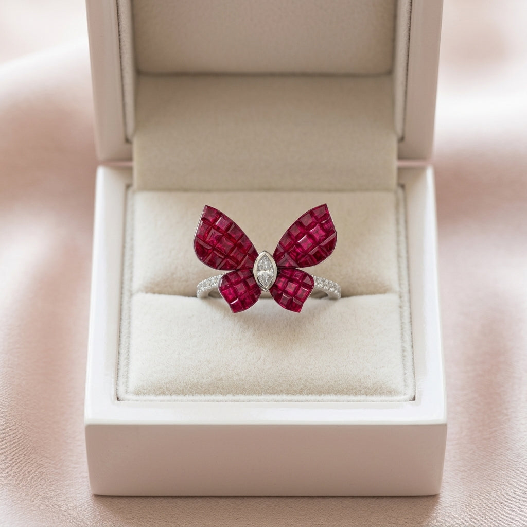 Ruby Butterfly Ring