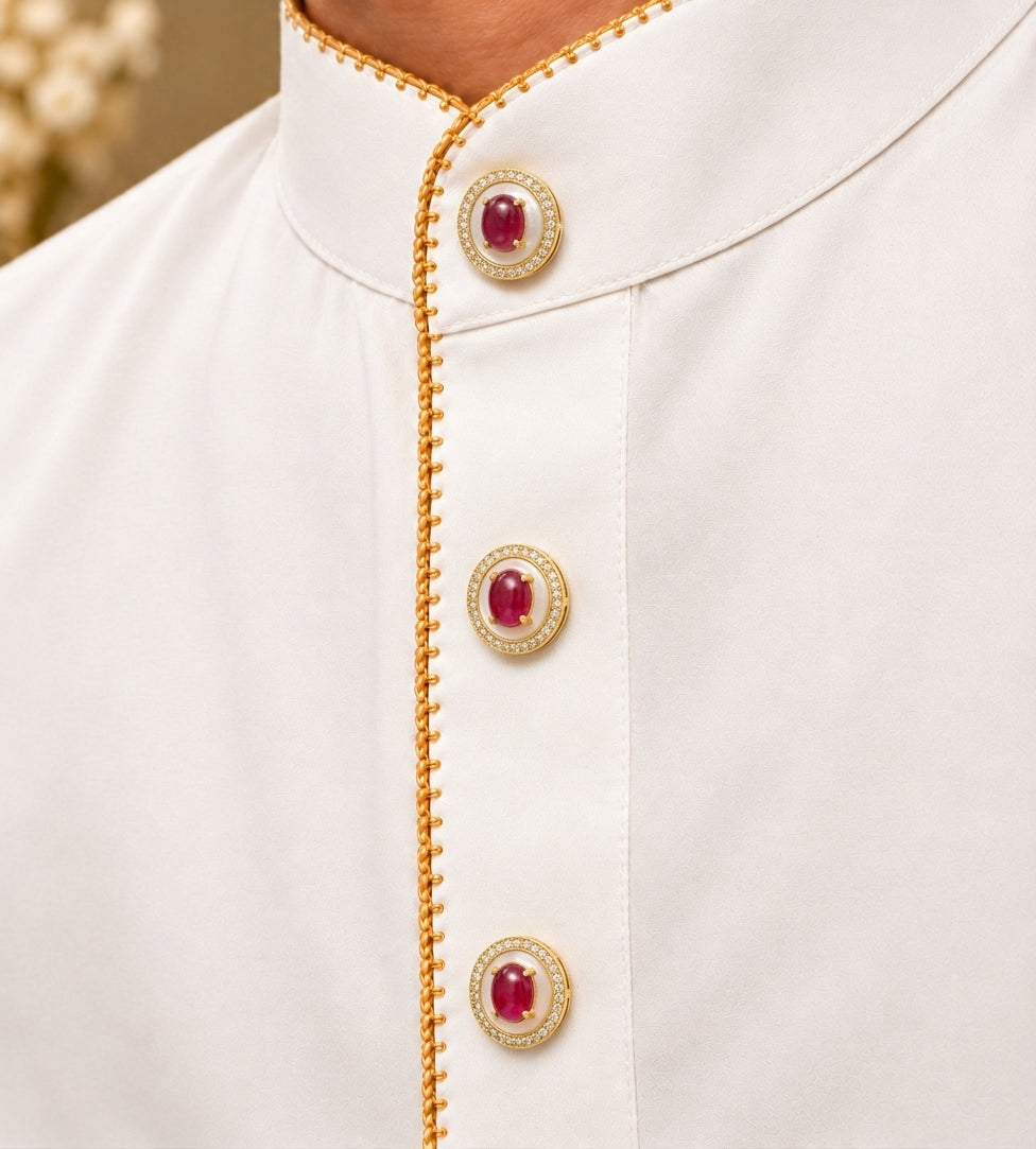Enamel Ruby Buttons