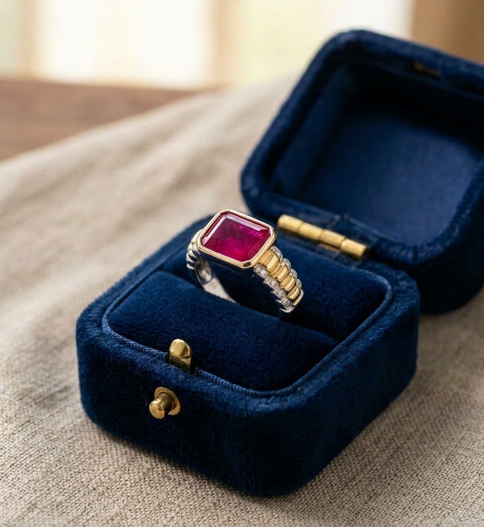 Sterling Silver Men's Ruby Ring