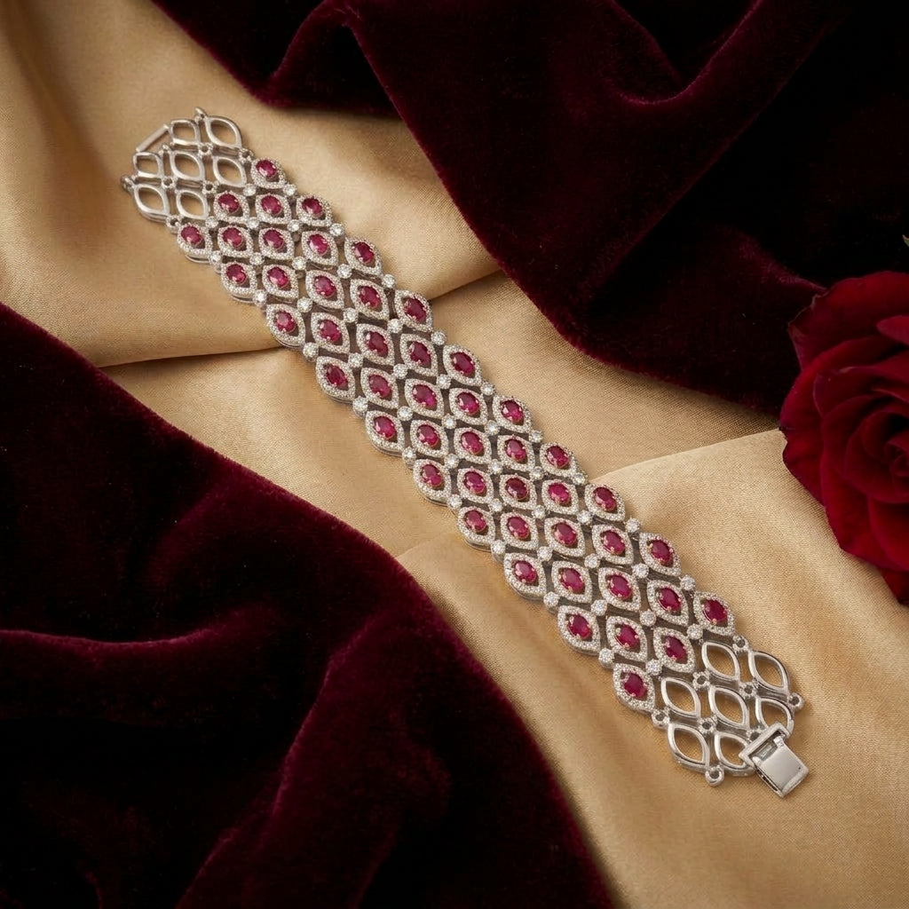Rich Royal Gold Ruby Bracelet