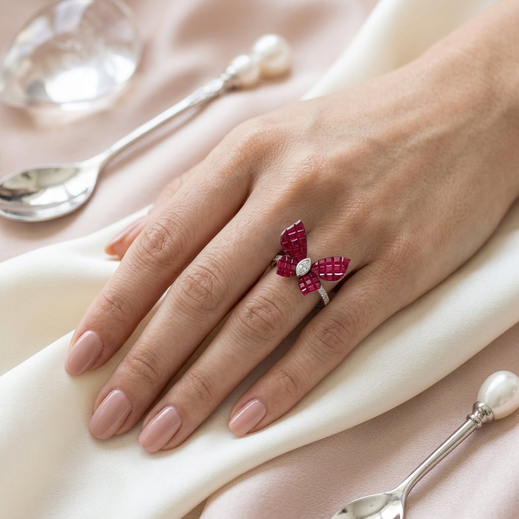 Ruby Butterfly Ring