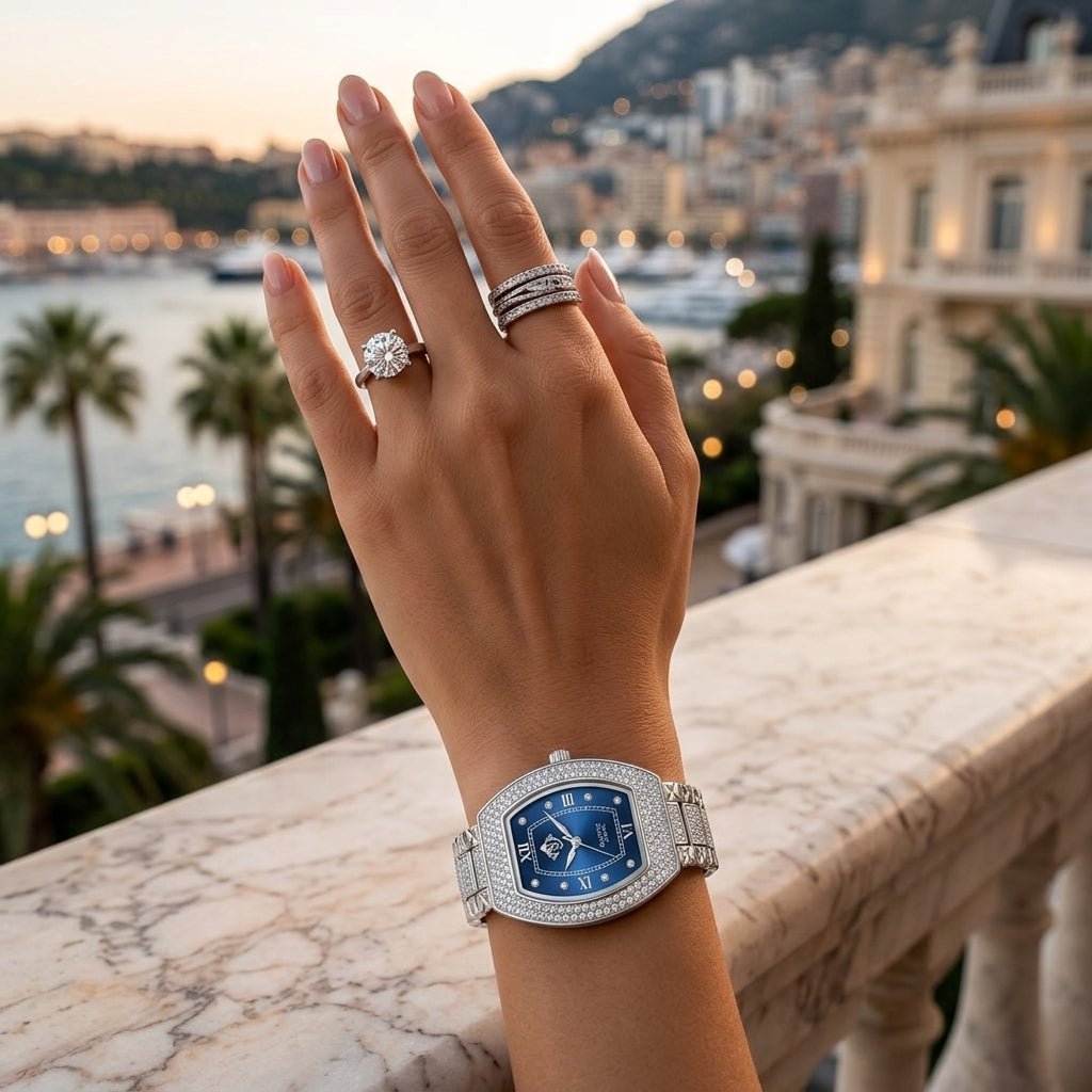 Women's Blue Dial 925 Silver Luxury Watch