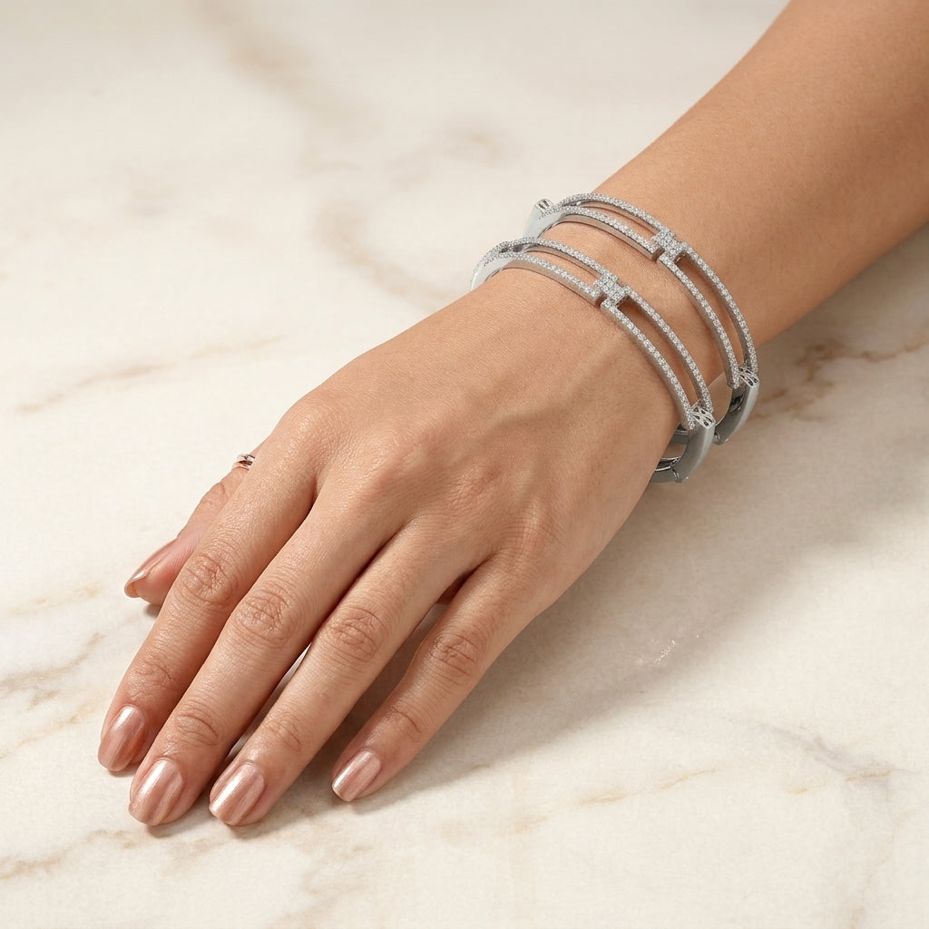 Triple Rail Stud Bangle