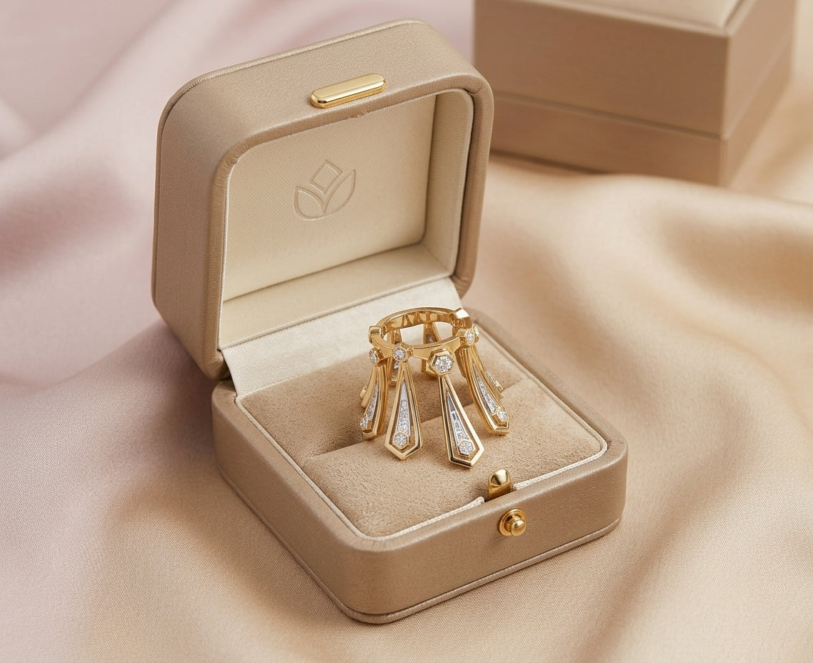 Royal Crown Statement Ring – Gold Plated Silver 925