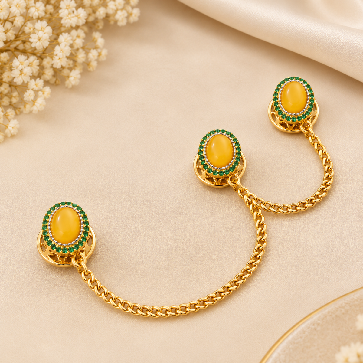 Yellow Amber(Kerba) Buttons