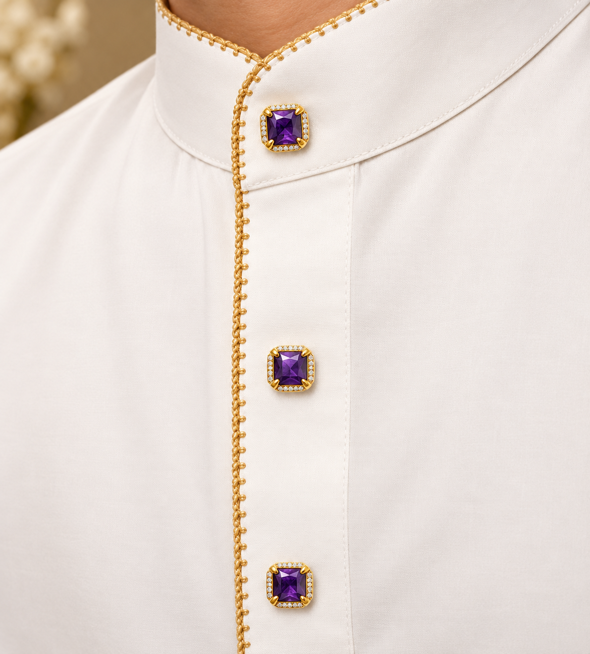 Purple Kurta Button