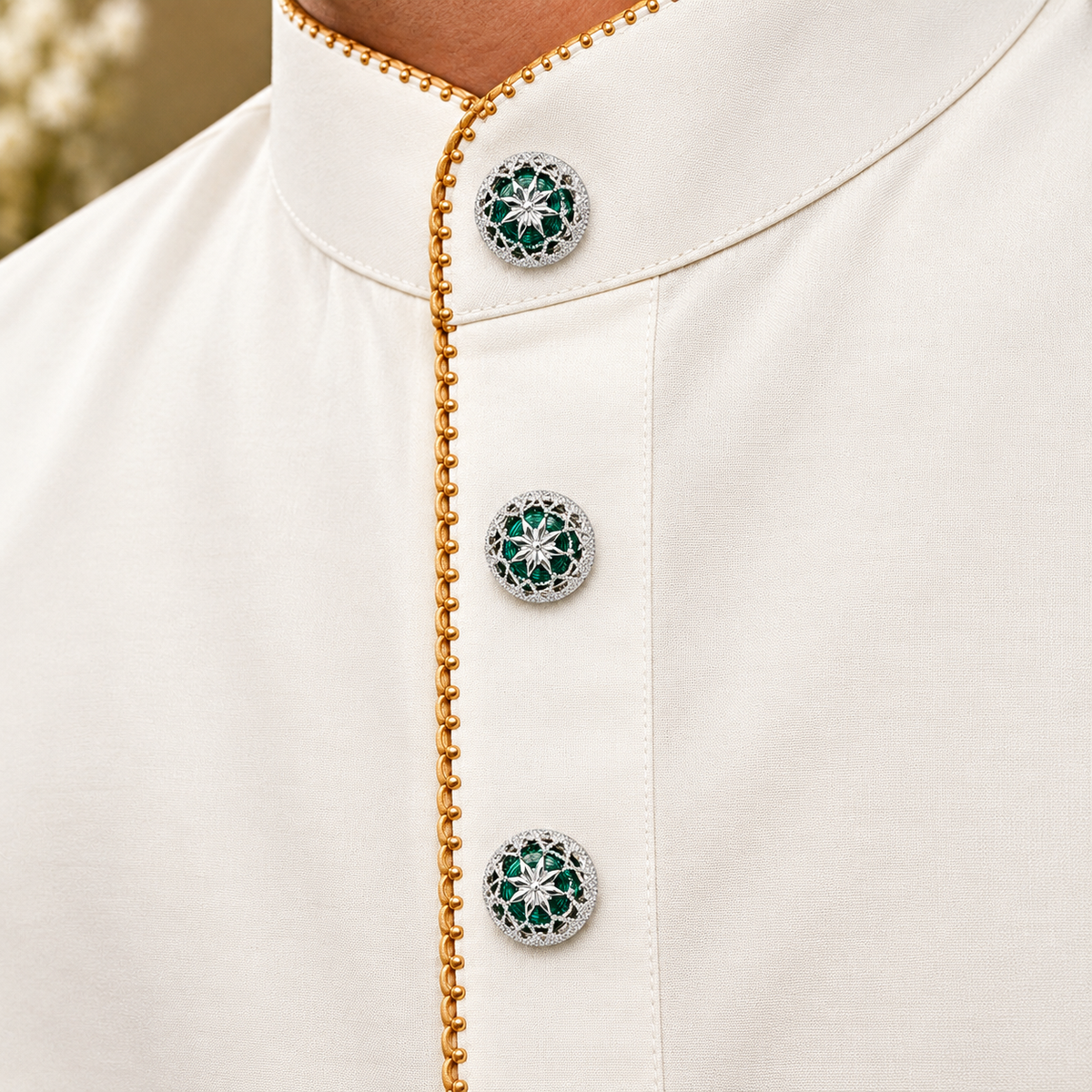 Enamel Green Buttons