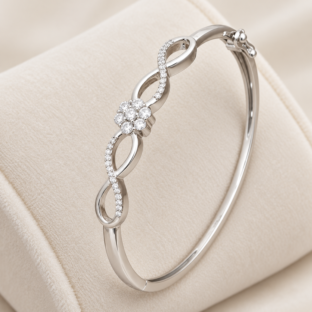 Floral Infinity Kada — Silver