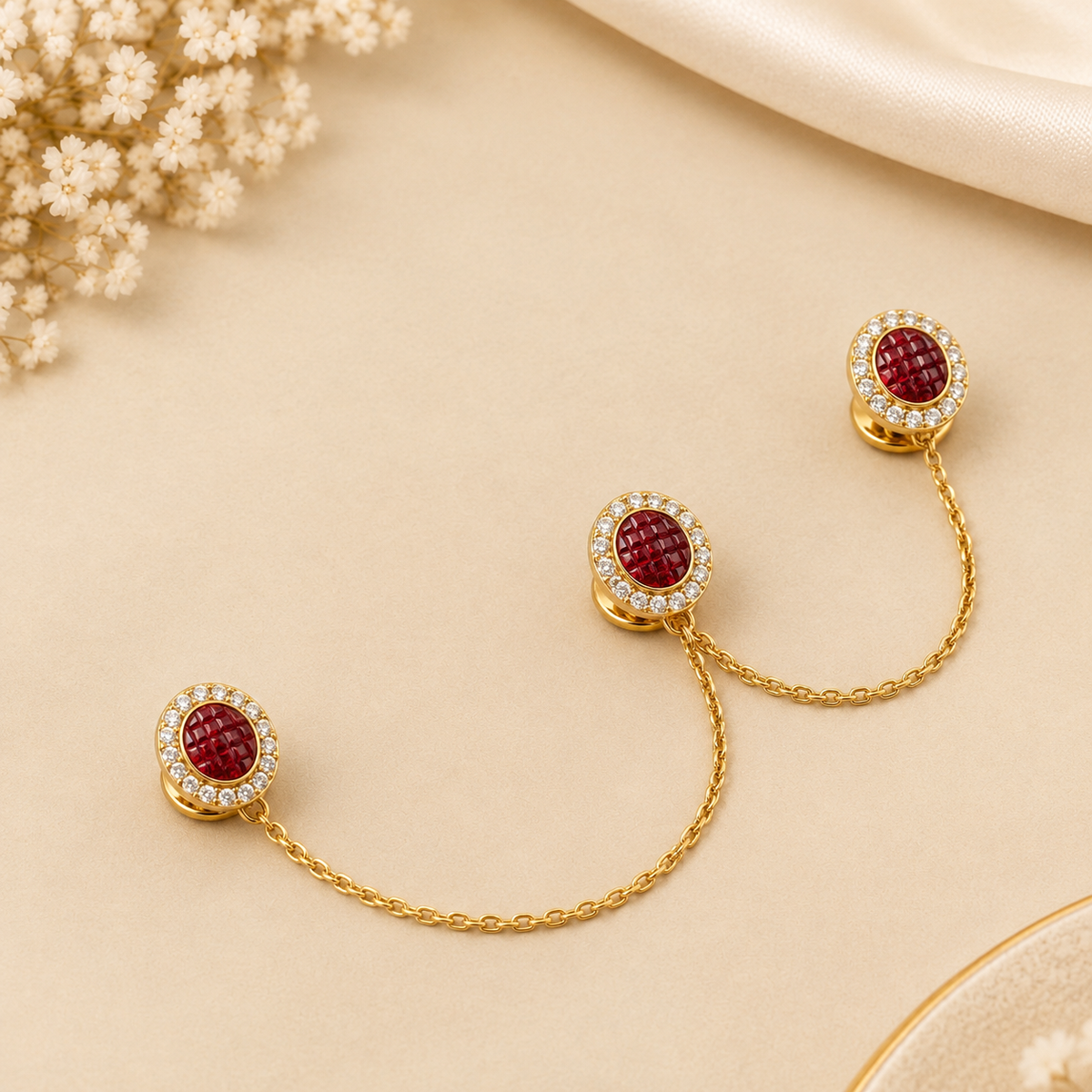 Ruby Gold Buttons