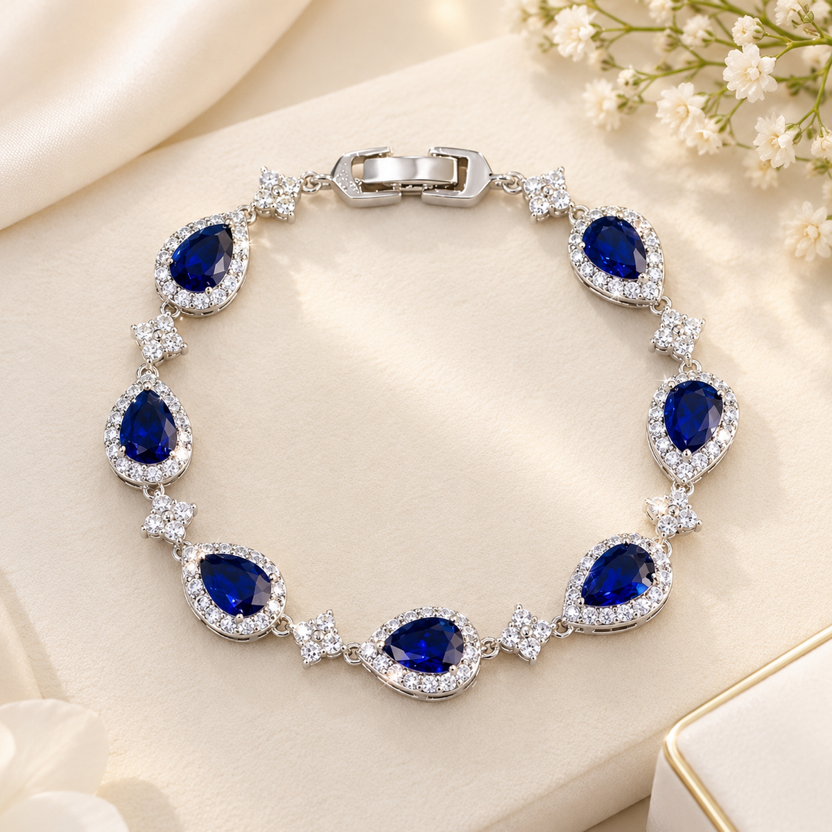 Sapphire Blue Teardrop Bracelet