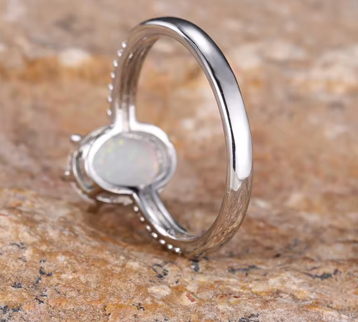 White Opal Ring