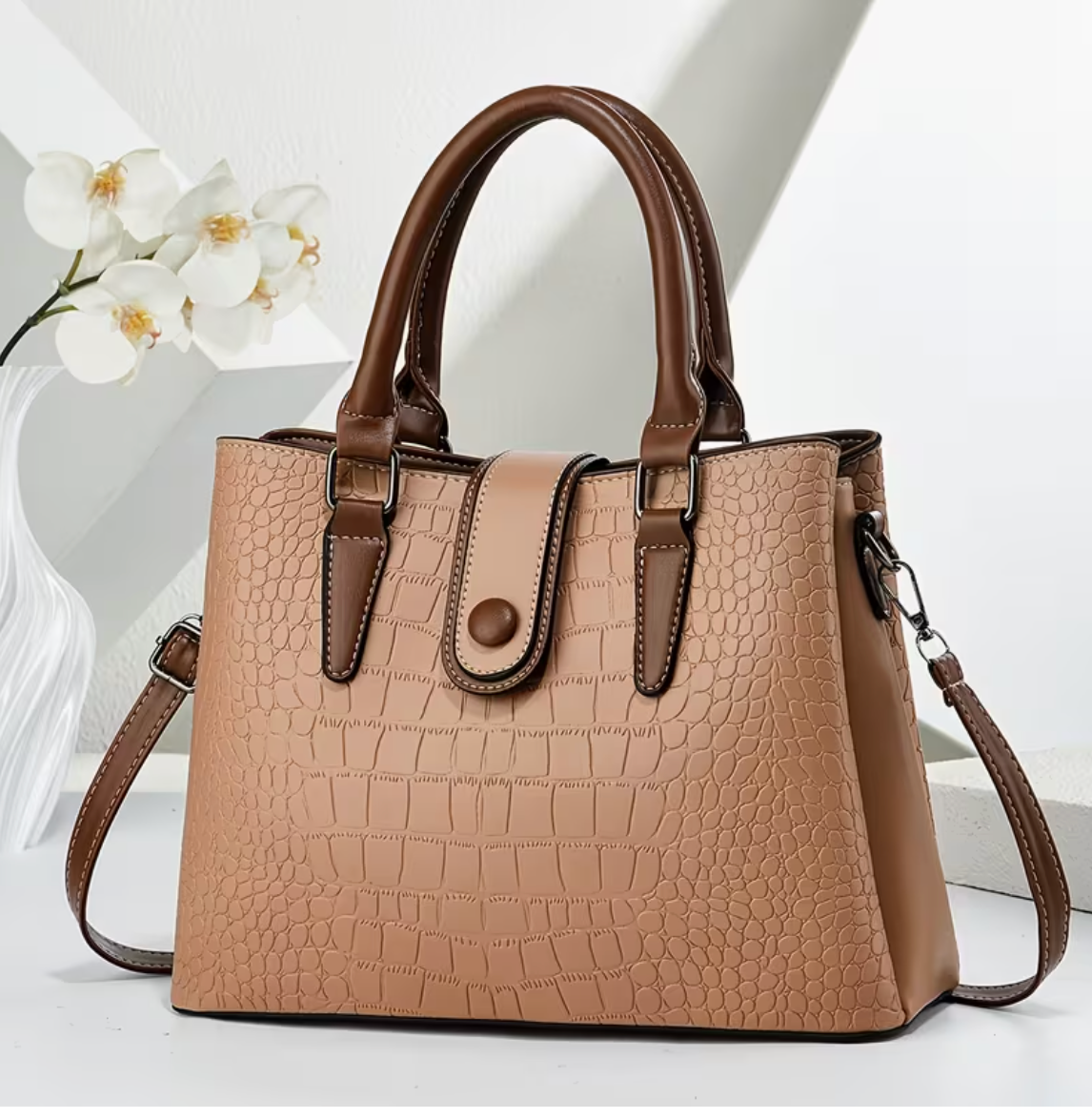 Crocodile Embossed Tote Bag
