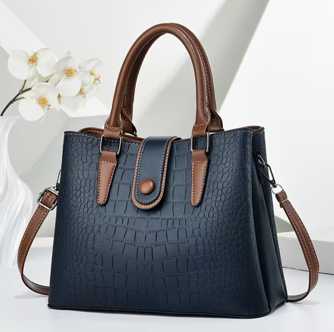 Crocodile Embossed Tote Bag