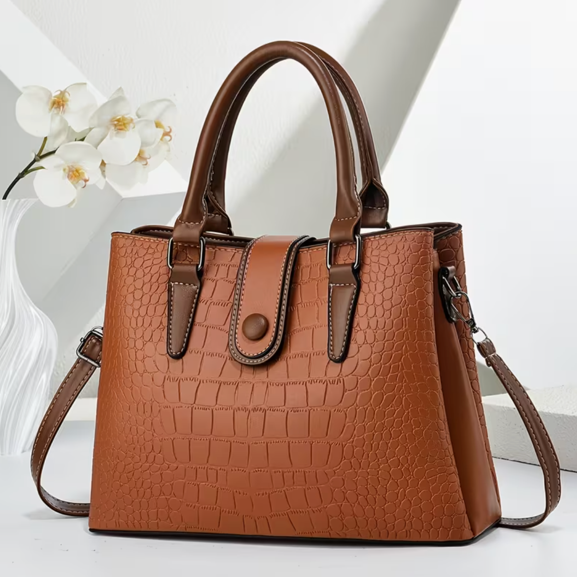 Crocodile Embossed Tote Bag