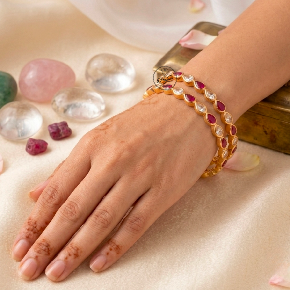 Red Teardrop Bangles