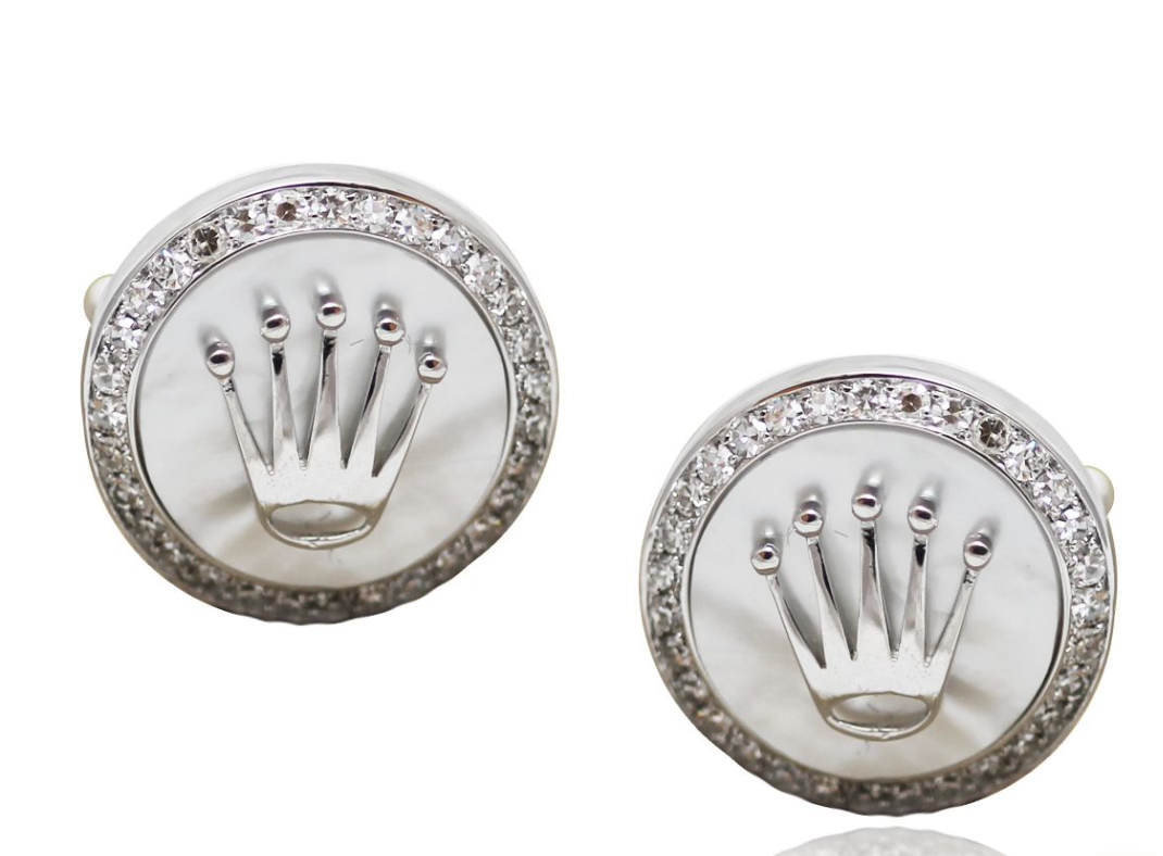 Rolex Design Enamel Cufflinks