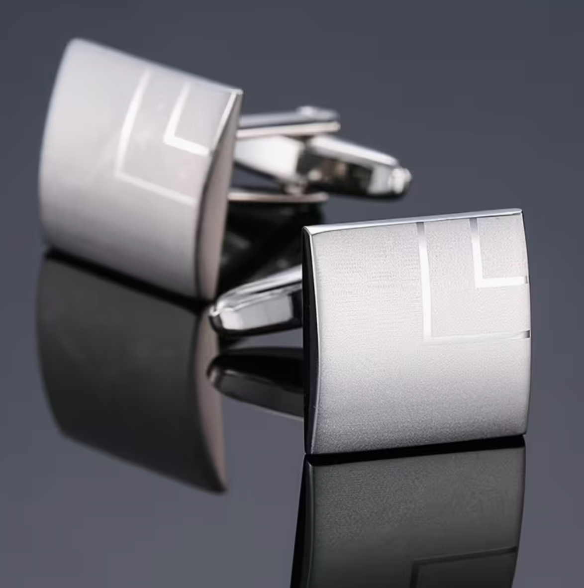 Silvery Metal Cufflinks