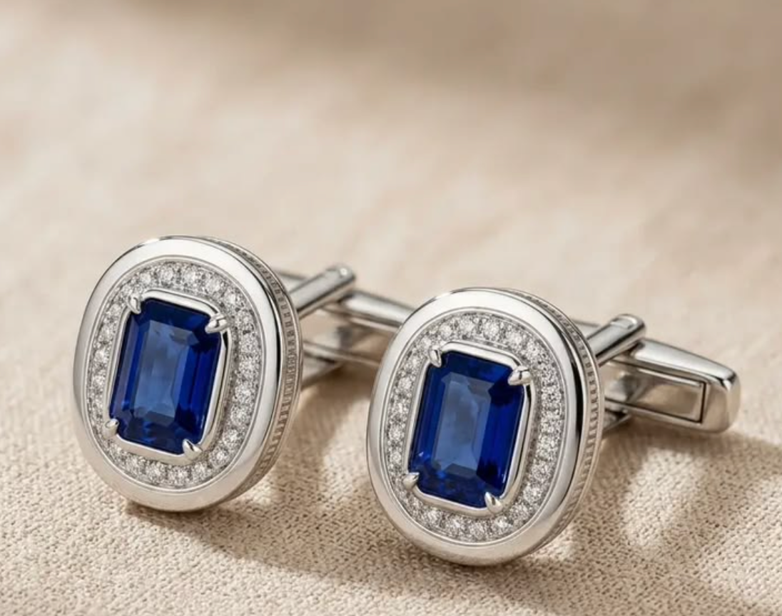 Luxury Sapphire Diamond Cufflinks