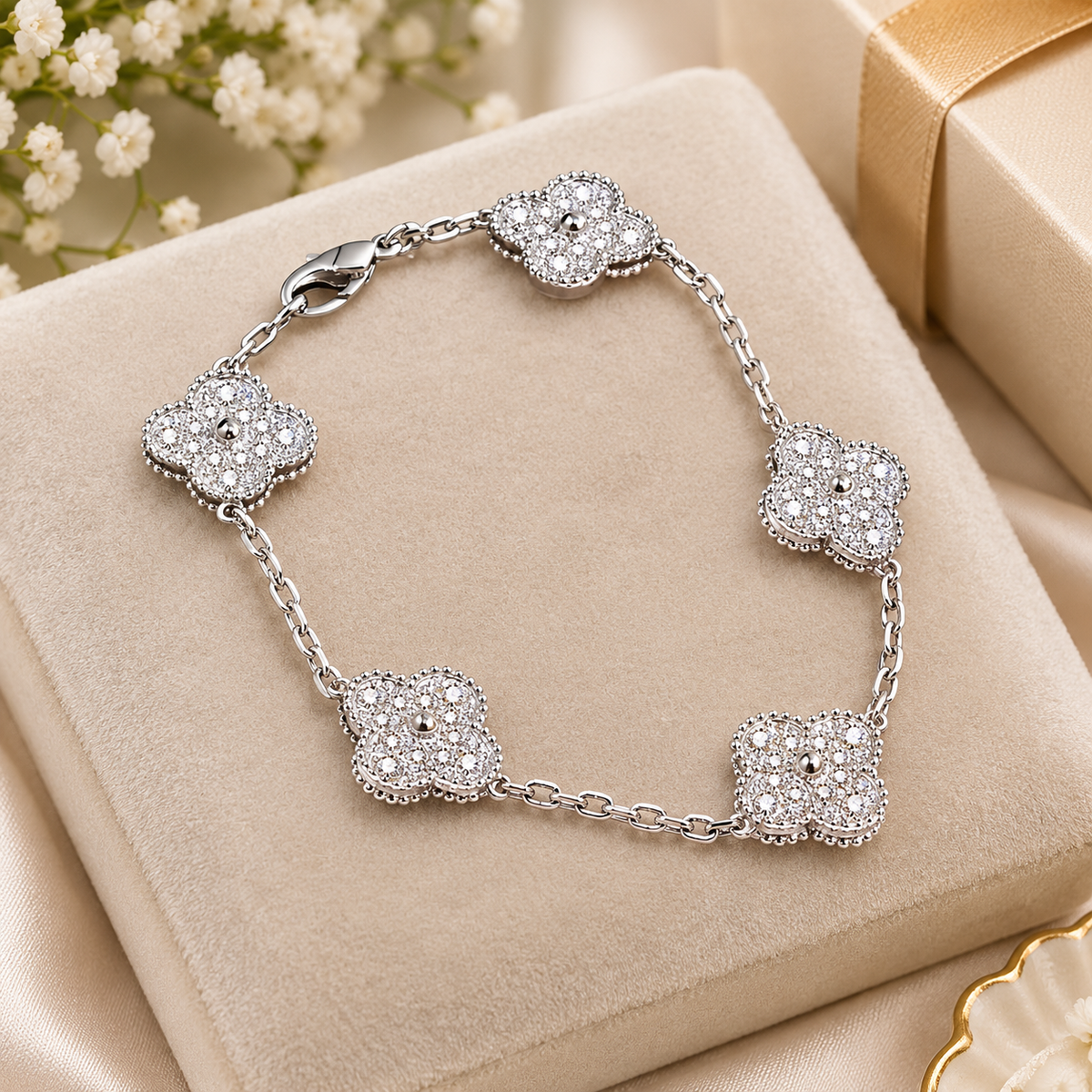 Silver Clover Bracelet