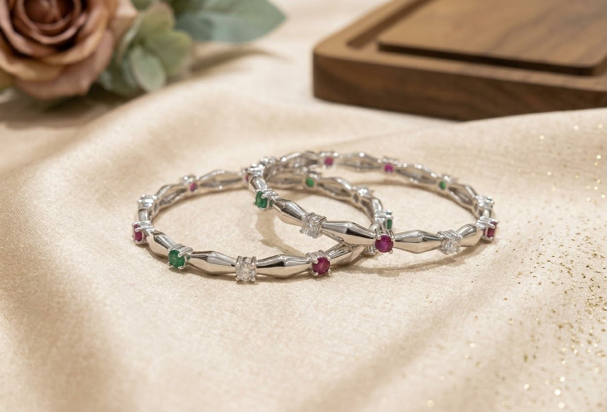 Green & Ruby Bangle
