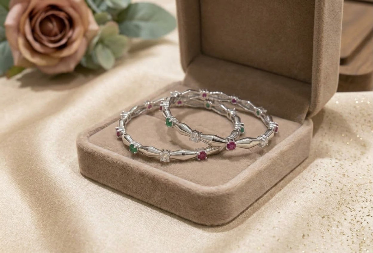 Green & Ruby Bangle