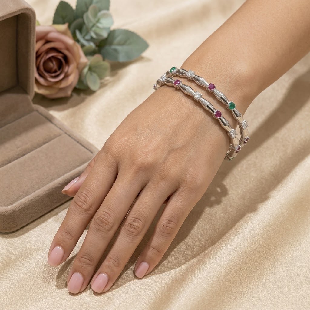 Green & Ruby Bangle