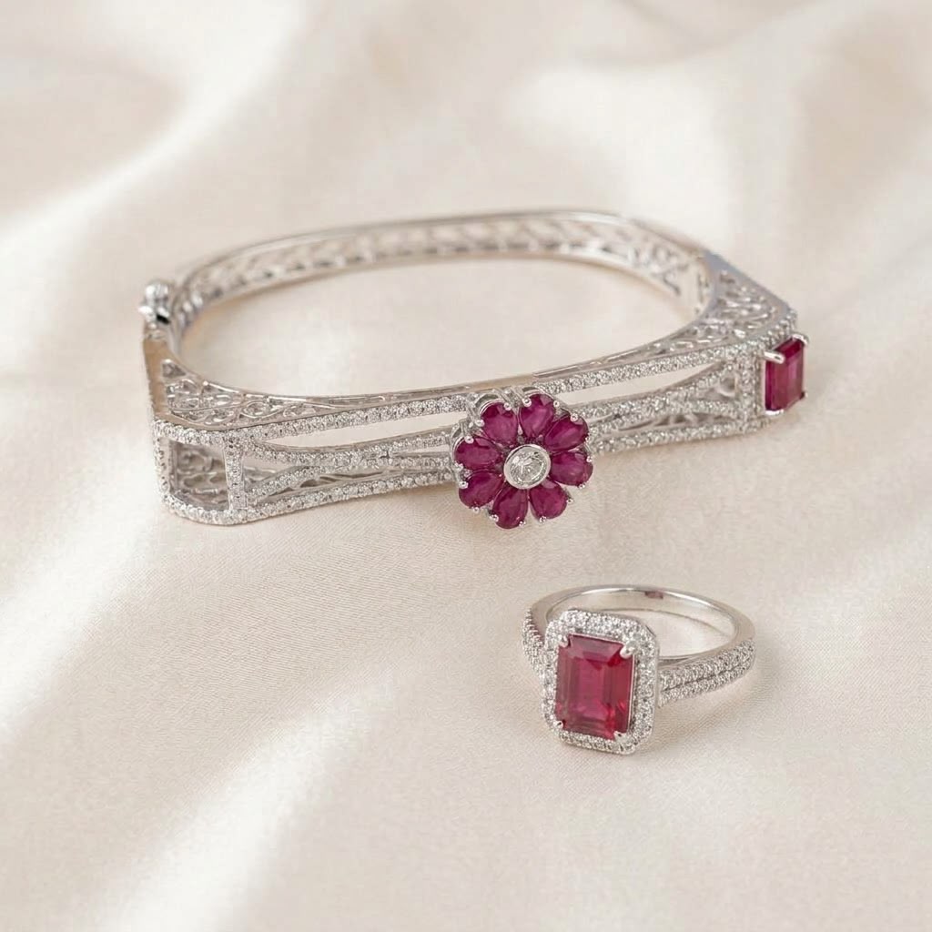 Ruby Flower Square Combo Set