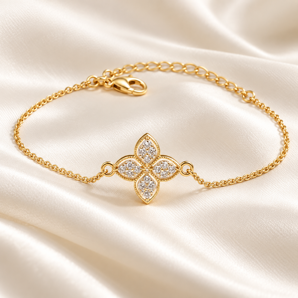 Petal Bloom Adjustable Bracelet Gold