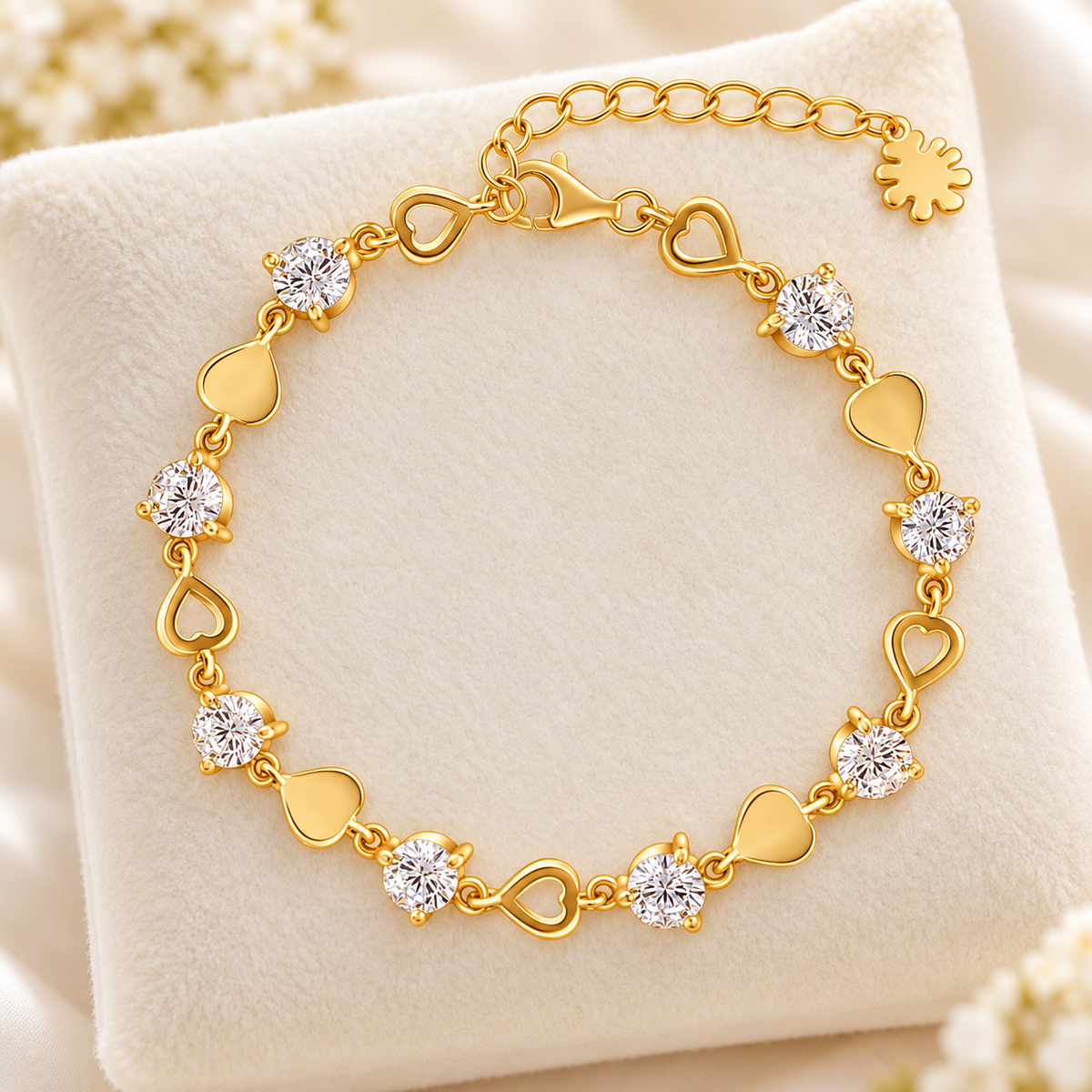 Gold heart bracelet