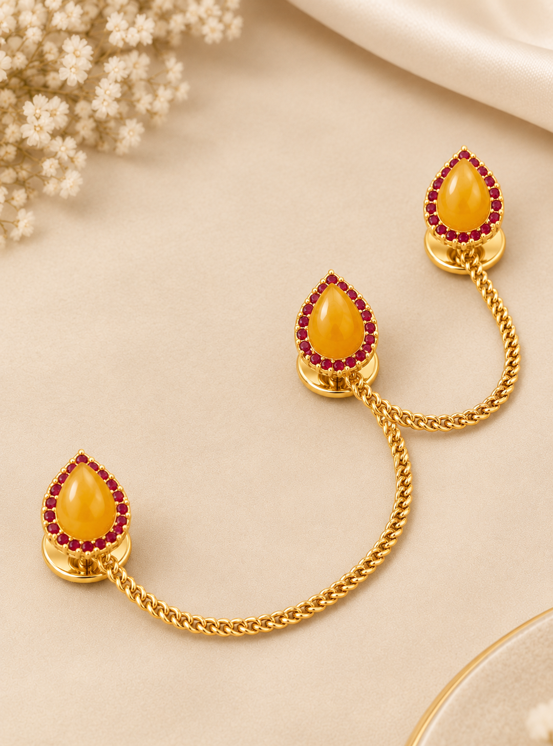 Teardrop Amber (Kerba) Buttons