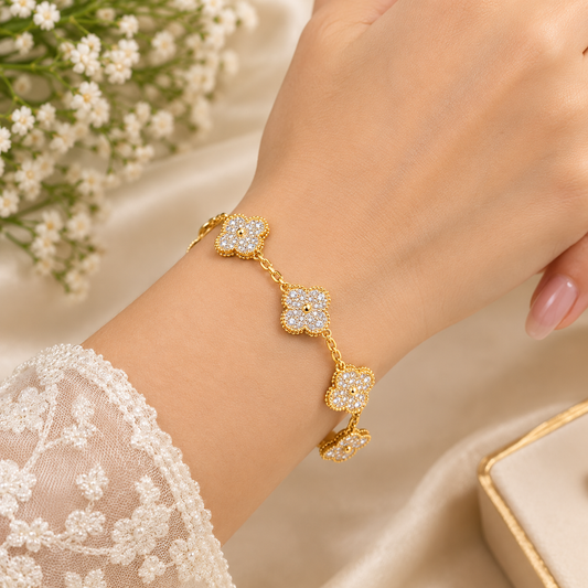 Silver Clover Bracelet