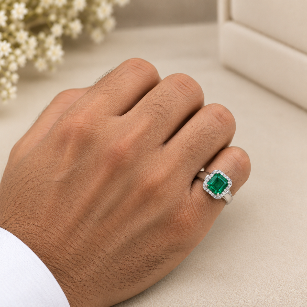 Emerald Green Men's Ring