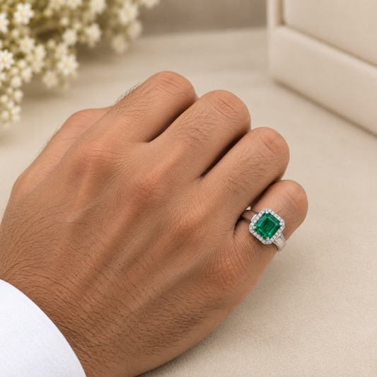 Emerald Green Men's Ring