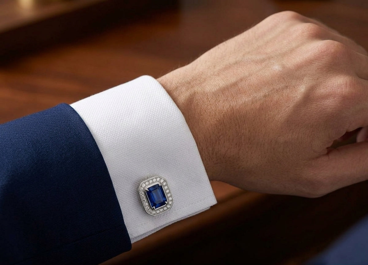 Luxury Sapphire Diamond Cufflinks