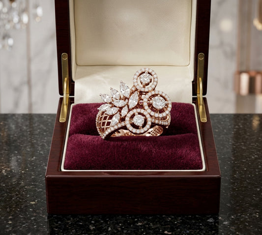 Marquise-Cut White Stones Ring