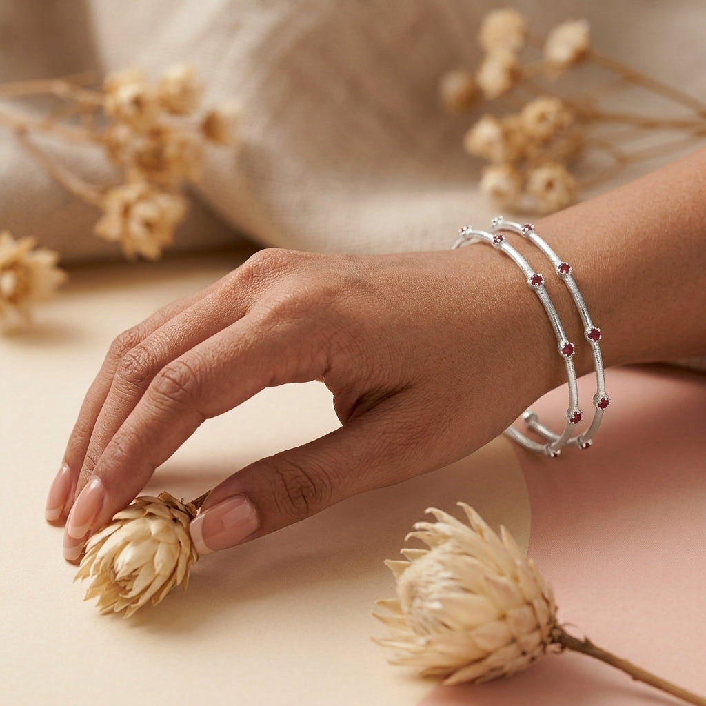 Plain Ruby Gold Bangle