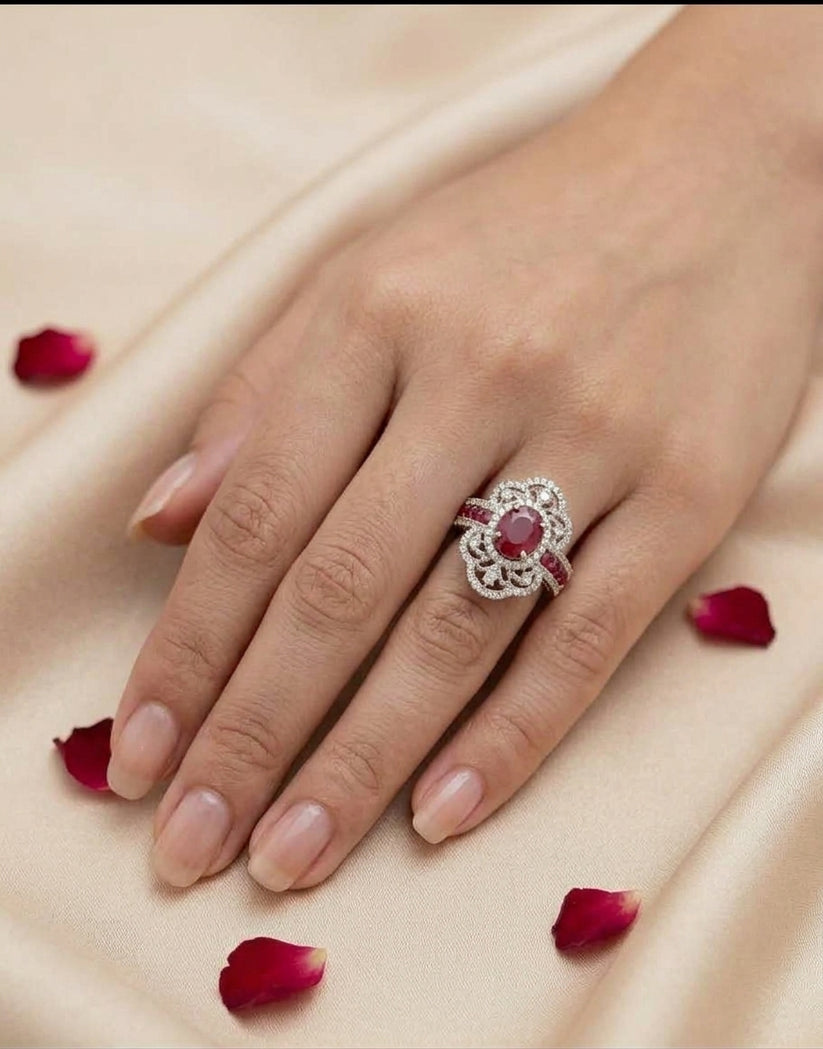 Ruby Flear Peral Ruby Pearl Ring | 925 Sterling Silver | Nafees Silver Jewels – Nafis ...