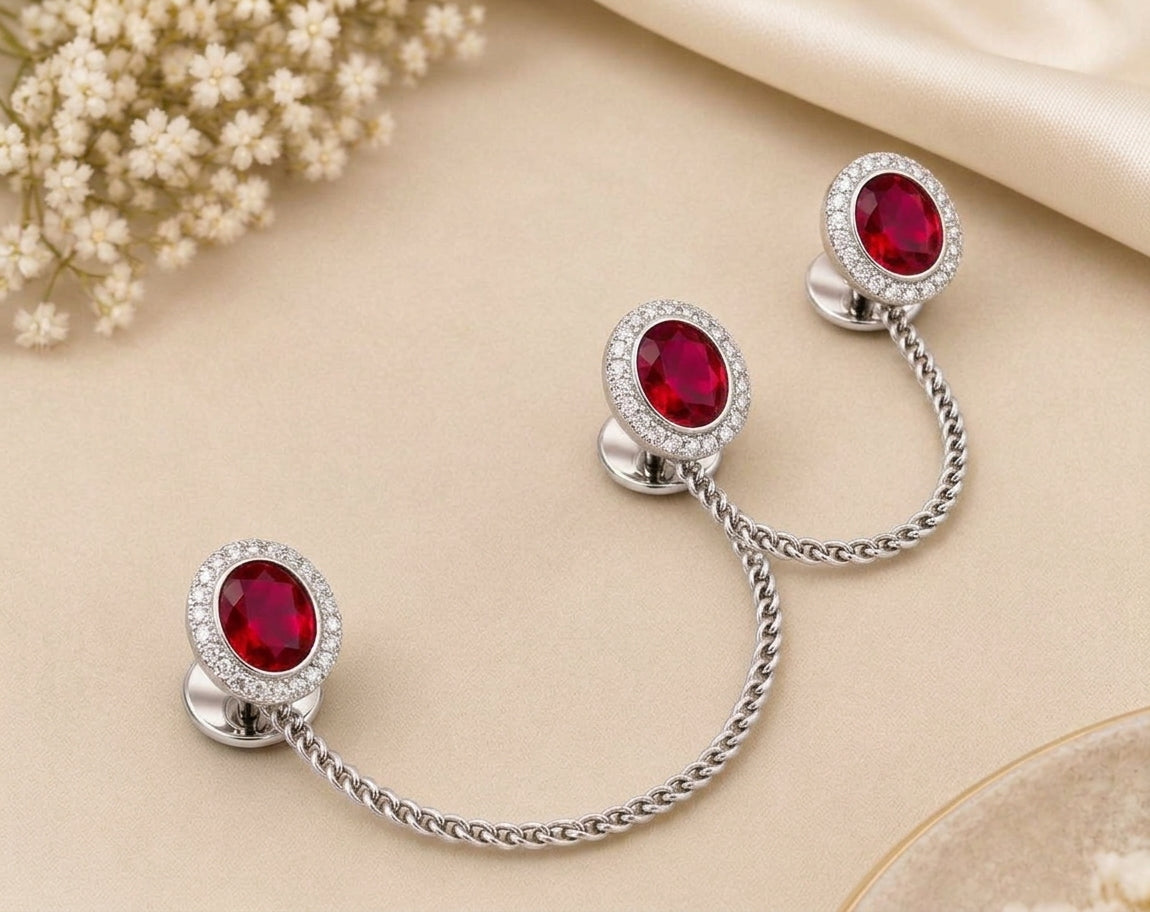 Pigeon Blood Red Ruby Buttons