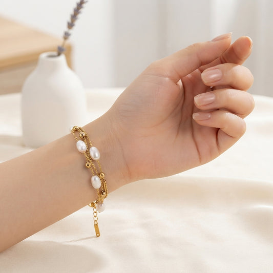 Double Layer Pearl Bracelet
