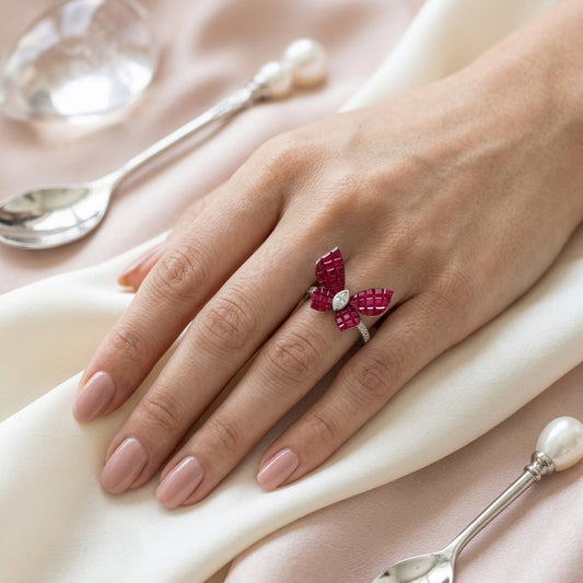 Ruby Butterfly Ring