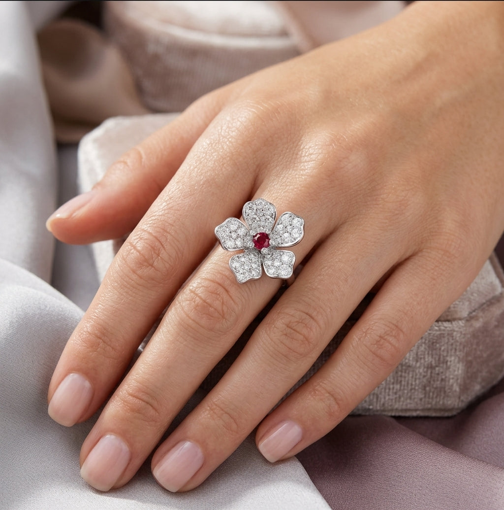 Diomond With Ruby Ring