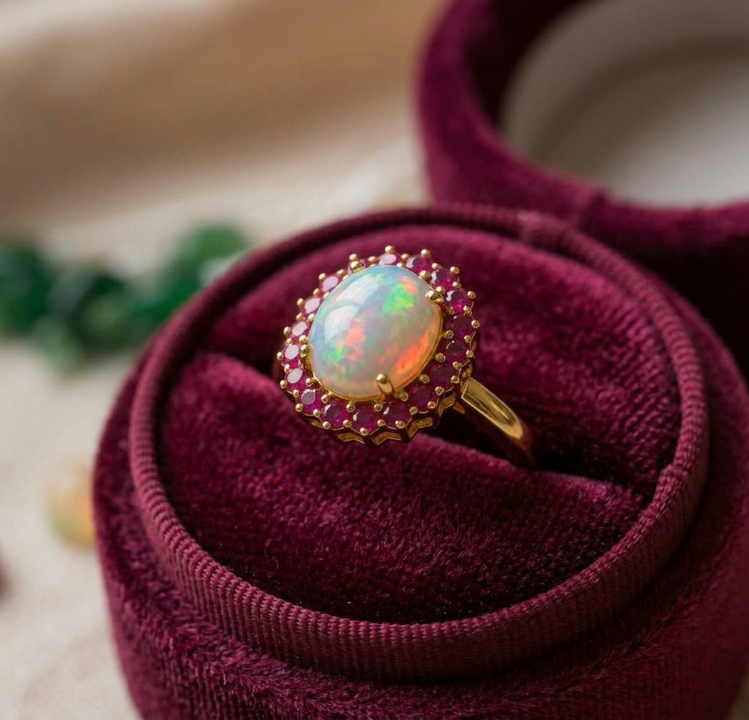Opal Ruby Oval Combo Set