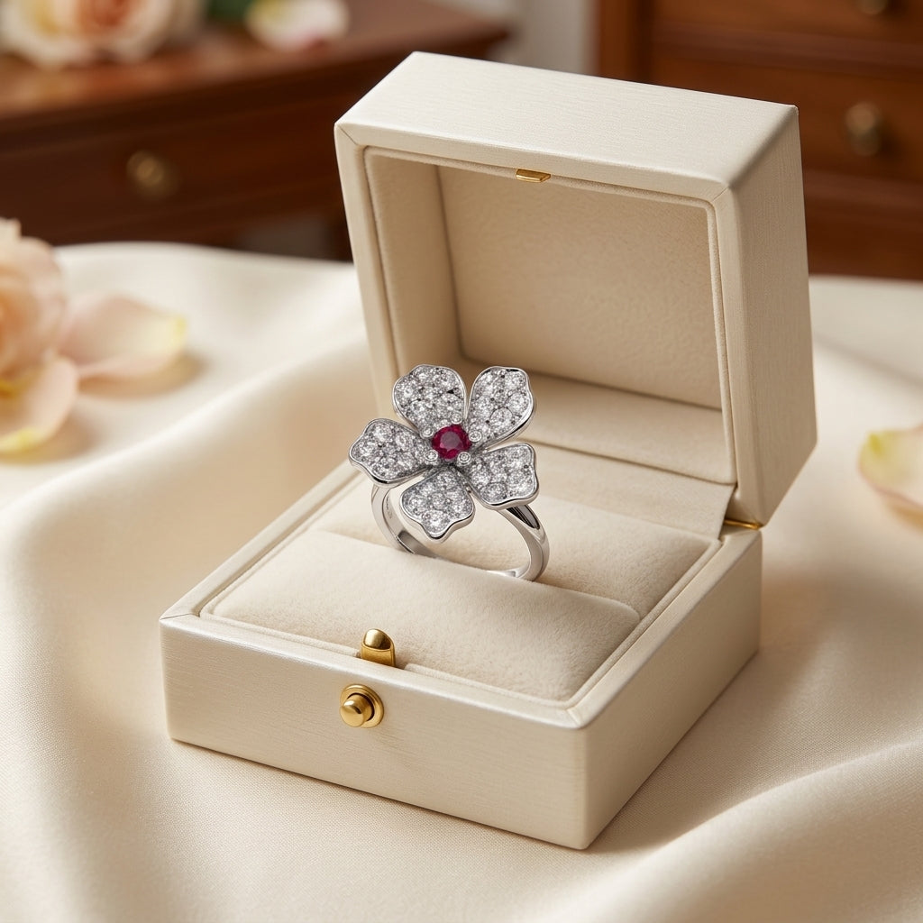 Diomond With Ruby Ring