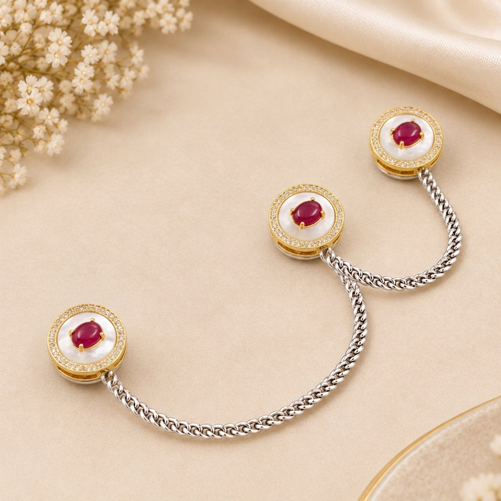 Enamel Ruby Buttons